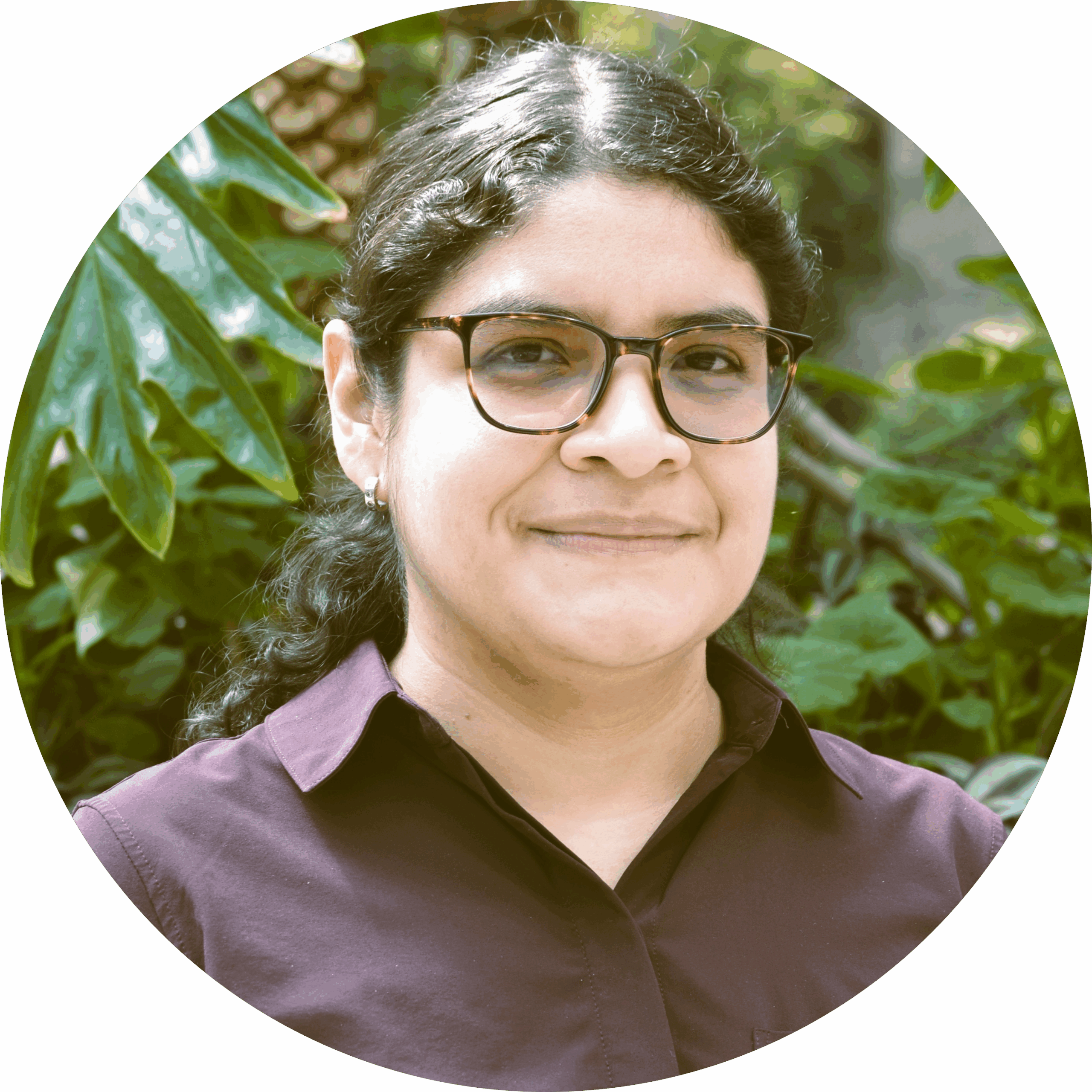 Image of a lady wearing glasses